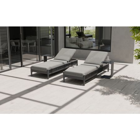 Nord Dual Sunlounger Set With Twin Belgravia Side Tables