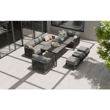 Nord L7 Sofa Set & Large Sloane Dining Table With Footstools