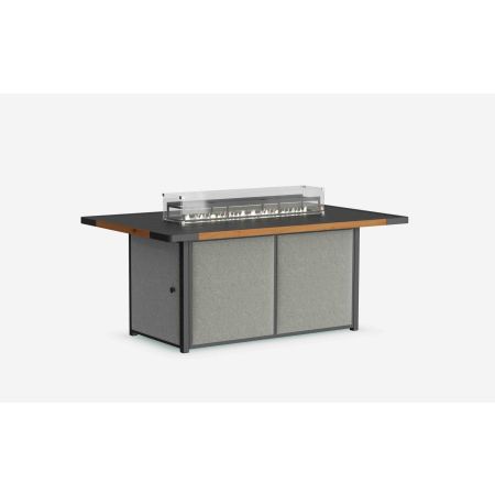 1.6m  Gas Firepit Table Teak edge