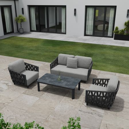 Hampton 2 Seat Sofa Set with Vero Coffee Table & Armchairs