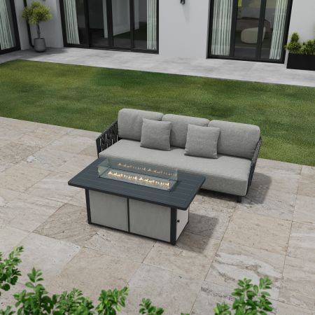 Hampton 3 Seat Sofa Set with Gas Firepit Table