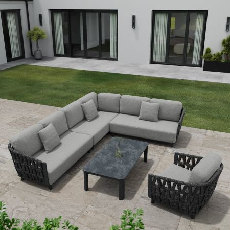 Hampton Corner Sofa Set with Armchair & Vero Coffee Table
