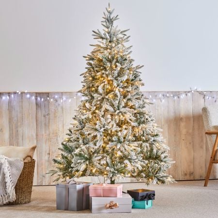 Snowmass 6ft 180cm Premium Pre Lit White Christmas Tree with 350 LED Lights