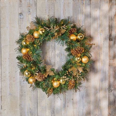 Fernie Pre Lit Wreath 60cm with 50 LED Lights