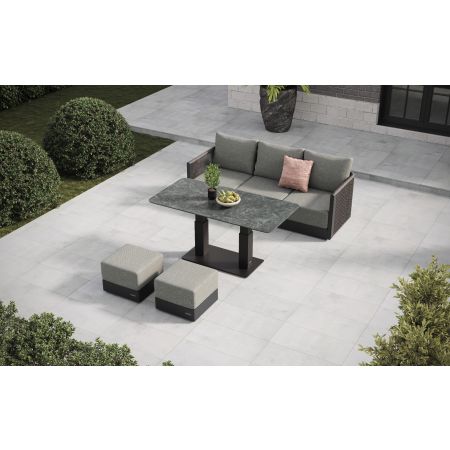 Soho L2 Sofa Set & Rising Coffee Table & Dining Table With Footstools
