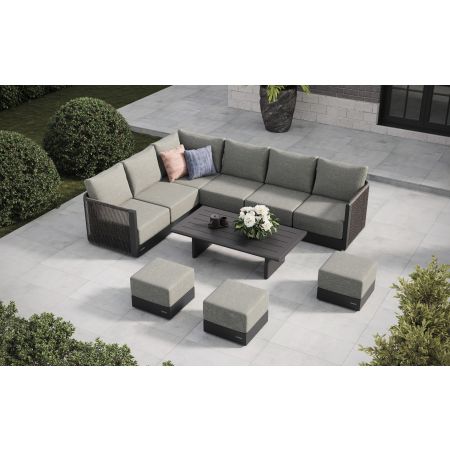 Soho L4 Extended Corner Sofa Set & Belgravia Coffee Table With Footstools