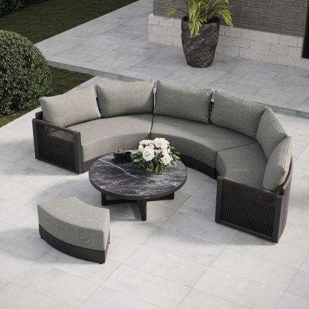 Soho Arc 3 - Half Moon Sofa Set With Footstool