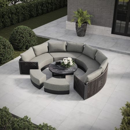 Soho Arc 4 - Half Moon Sofa Set witth Twin Foostools