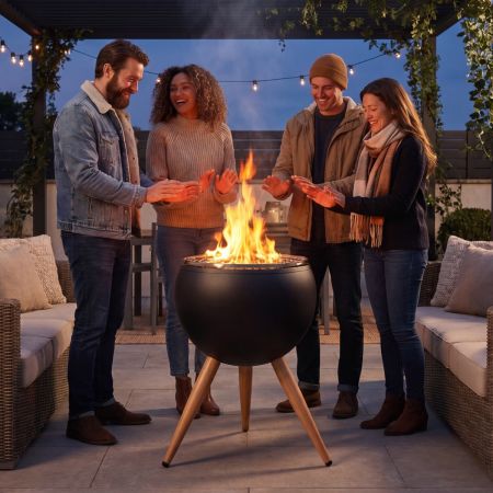 Texas Smokeless Firebowl With Optional BBQ Griddle