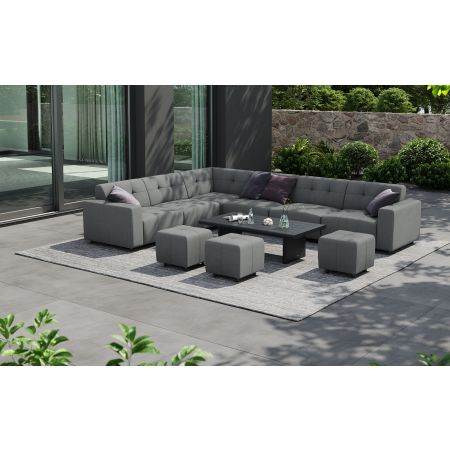 Tribeca L4 Extended Corner Sofa Set & Belgravia Coffee Table With Footstools