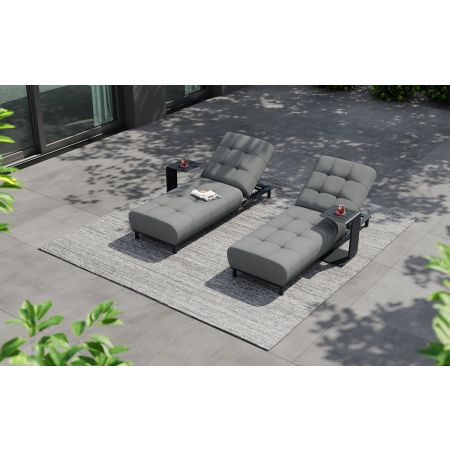 Tribeca Dual Sunlounger Set With Twin Belgravia Side Tables
