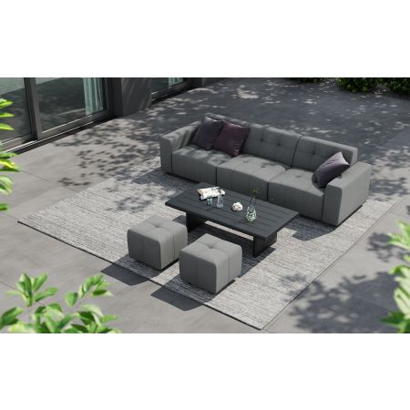 Tribeca L2 Sofa Set & Belgravia Coffee Table With Footstools