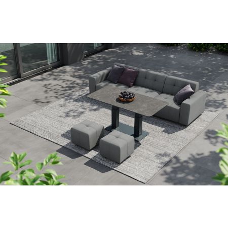 Tribeca L2 Sofa Set & Rising Coffee Table & Dining Table With Footstools