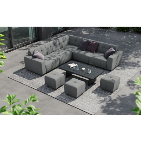 Tribeca L3 Corner Sofa Set & Belgravia Coffee Table With Footstools
