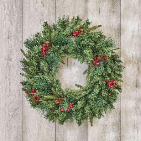Walden 50cm Artificial Christmas Wreath – Pinecone & Red Berry